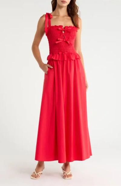 Sugarlips Neve Ruffle Smocked Maxi Dress In Multi