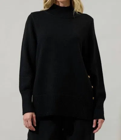 Sugarlips Nova Mock Neck Sweater In Black