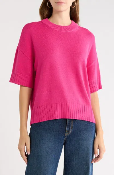 Sugarlips Novah Drop Shoulder Sweater In Fuchsia