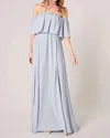 Sugarlips Off-shoulder Chiffon Dress In Baby Blue In Blue