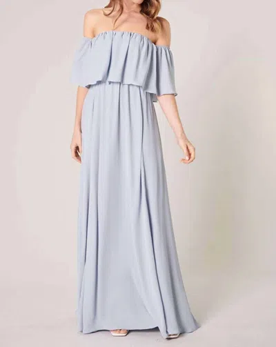 Sugarlips Off-shoulder Chiffon Dress In Baby Blue