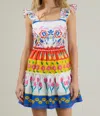 Sugarlips Olympia Floral Ruffle Tiered Mini Dress In White-multi In Multi