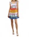 Sugarlips Olympia Floral Ruffle Tiered Mini Dress In White-multi In Multi