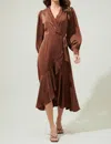 Sugarlips Ophelia Wrap Dress In Chocolate In Gold