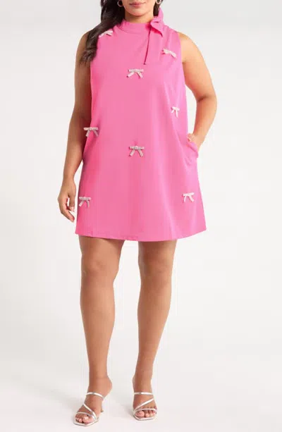Sugarlips Pamelda Bow Shift Minidress In Pink