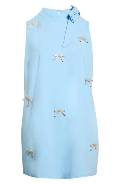 Sugarlips Pamelda Bow Shift Minidress In Blue