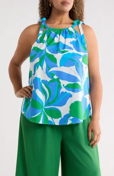 Sugarlips Pansie Floral Marra Top In Blue