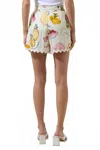 Sugarlips Halle Drawstring Shorts In Paradise In White