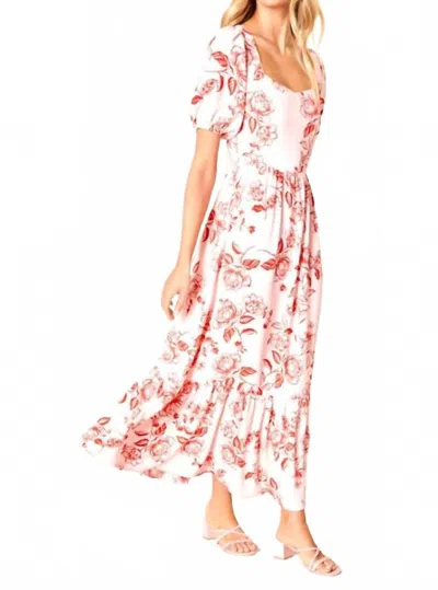 Sugarlips Peony Midi Dress In Pink/red