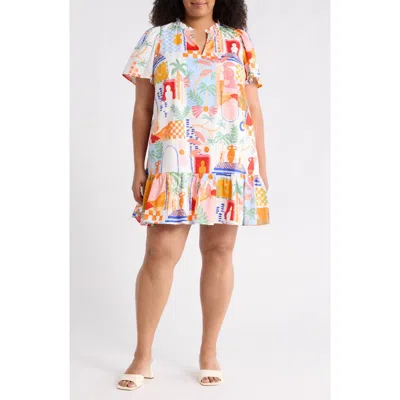 Sugarlips Petrolia Print Minidress In Multi