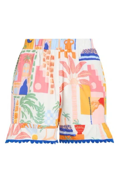 Sugarlips Petrolia Town Evel Ruffle Shorts In Multi
