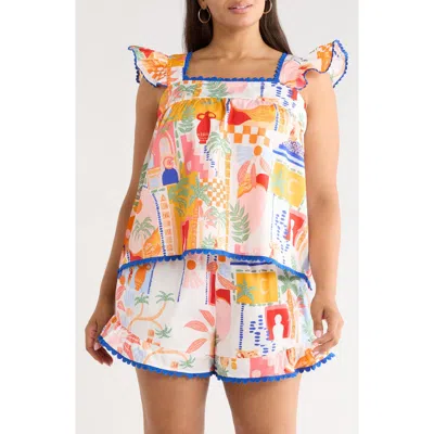 Sugarlips Petroliah Ruffle Top In Multi