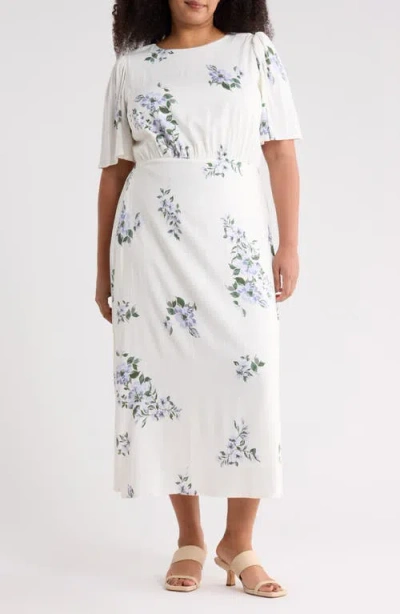 Sugarlips Porto Floral Smocked Midi Dress In Multi