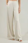 Sugarlips Presley Chelsea Belted Wide Leg Trouser In Natural In White