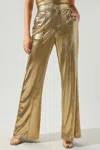 Sugarlips Primadonna Pintuck Wide Leg Liquid Pants In Gold In Gold