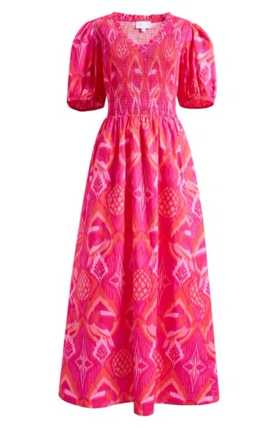 Sugarlips Prissa Ikat Brenty Smocked Maxi Dress In Multi