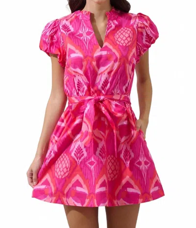 Sugarlips Prissa Ikat Orela Shift Mini Dress In Magenta In Pink