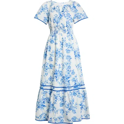Sugarlips Punta Alta Ordy Smocked Midi Dress In Neutral