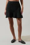 Sugarlips Quilted Ruffle Mini Skirt In Black