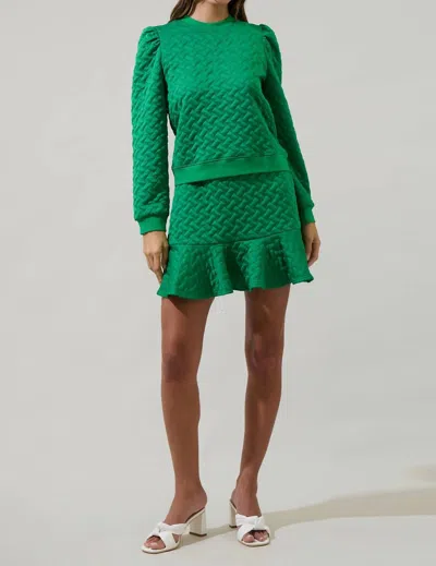 Sugarlips Quilted Ruffle Skirt In Kelly-green