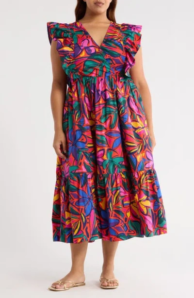 Sugarlips Rainbow Tropics Fairness Cotton Maxi Dress In Multi