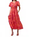 Sugarlips Rea Maxi Dress In Org-fuchsia In Red