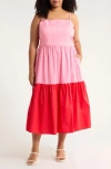 Sugarlips Rebekah Colorblock Cotton Midi Dress In Multi