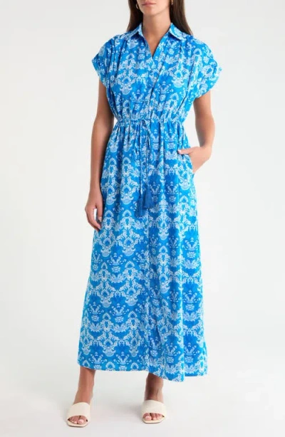 Sugarlips Reina Print Maxi Dress In Blue