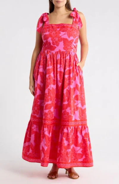 Sugarlips Rency Floral Smocked Maxi Dress In Multi