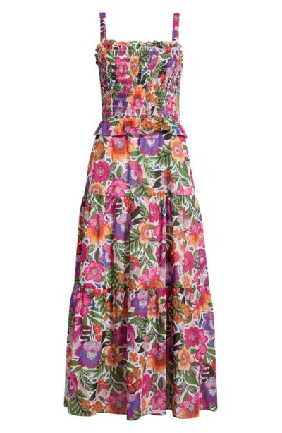 Sugarlips Rendal Floral Smock Midi Sundress In Multi