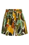 Sugarlips Renia Tropical Wave High Waist Shorts In Green