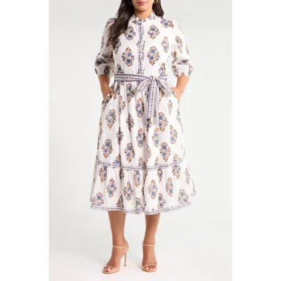 Sugarlips Rennie Floral Cotton Midi Dress In Multi