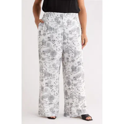 Sugarlips Renzo Toile Mulvane Wide Leg Pants Curve In Gray
