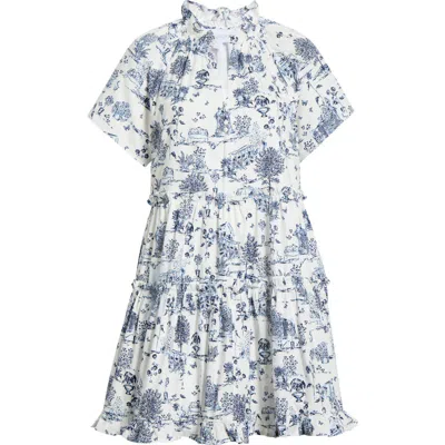 Sugarlips Renzo Toille Cotton Poplin Dress In Blue