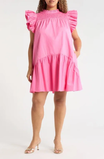 Sugarlips Rhona Smocked Minidress In Pink
