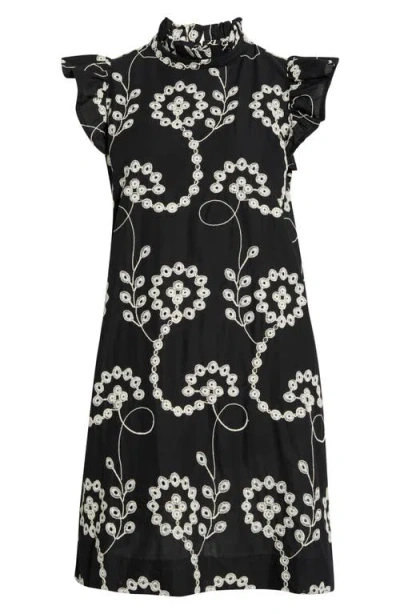Sugarlips Rindy Eyelet Shift Minidress In Multi