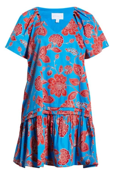 Sugarlips Ripon Floral Seruma Drop Waist Shift Dress In Multi