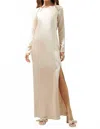 Sugarlips Romantic Spotlight Open Back Satin Dress In Champagne In Neutral