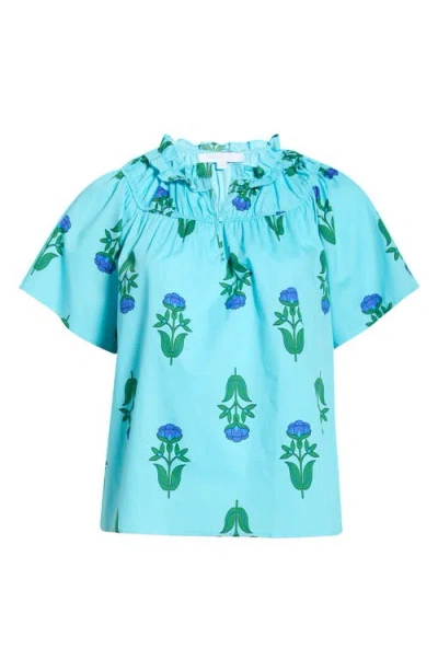 Sugarlips Romery Abstract Terie Top In Blue