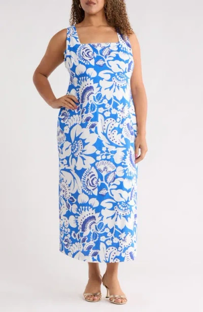 Sugarlips Ronan Floral Troy Maxi Dress In Blue