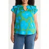Sugarlips Rori Ramona Ruffle Top In Blue