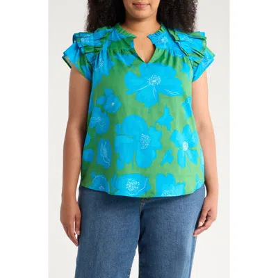 Sugarlips Rori Ramona Ruffle Top In Blue