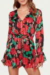 Sugarlips Rosabella Lover Romper In Black Floral In Multi