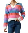 Sugarlips Roselin Striped Collared Sweater In Multi In Multi