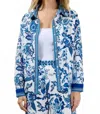 Sugarlips Salema Floral Shirt In Blue/white