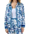 Sugarlips Salema Floral Shirt In Blue/white In Blue