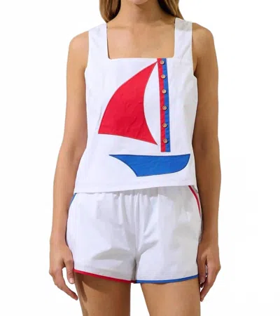 Sugarlips Sallie Sleeveless Top In White-multi