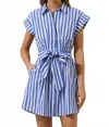 Sugarlips Samera Button Up Mini Dress In Blue Stripe In Blue