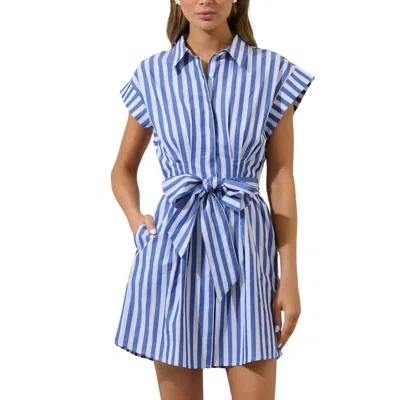 Sugarlips Samera Button Up Mini Dress In Dark Blue