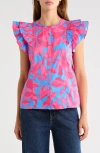 Sugarlips Sammi Print Ruffle Top In Multi